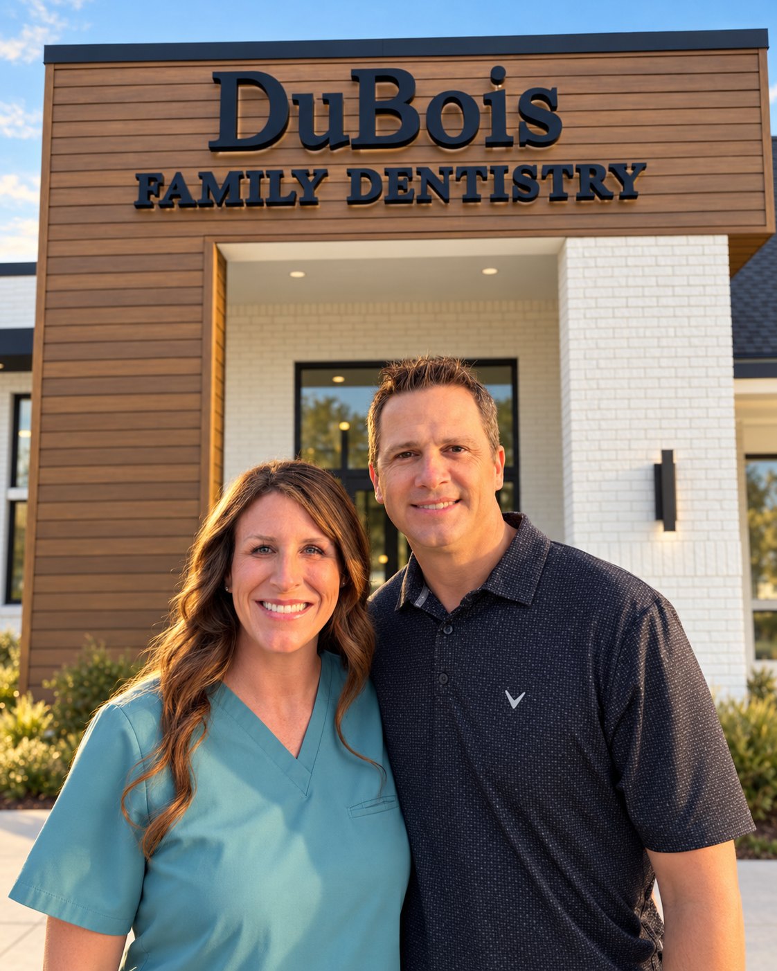 Dr. Mary DuBois outside the new DuBois Family Dentistry building in Lumberton